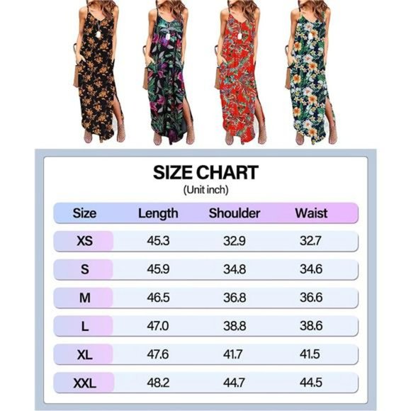Women's Sleeveless V Neck Strappy Split Long Cami Maxi Dresses with Pocket - Picture 6 of 6
